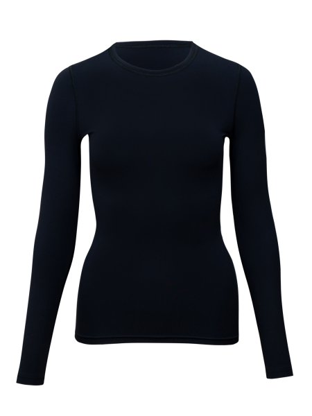 Preview: WOMEN UV Langarmshirt ‘avaro black‘ front view 
