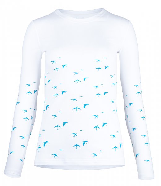 UV Langarmshirt ’birdy white‘ Vorderansicht 