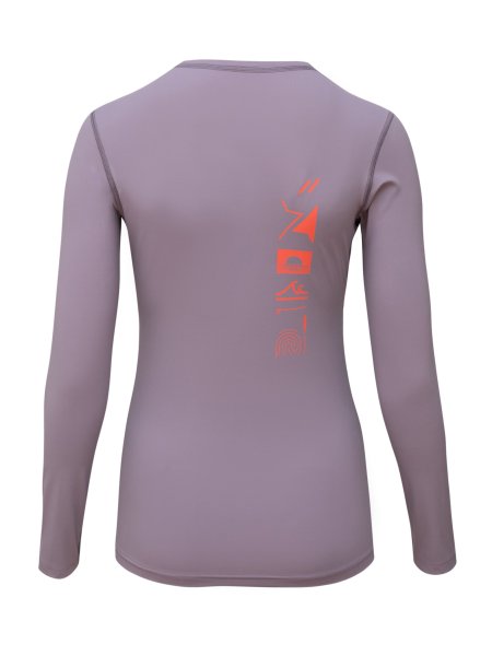 Preview: WOMEN UV Langarmshirt ‘piti purple ash‘ back view 