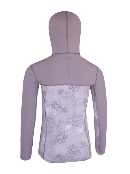 Preview: UV Hoodie mit RV ‘wild flowers‘ back view 