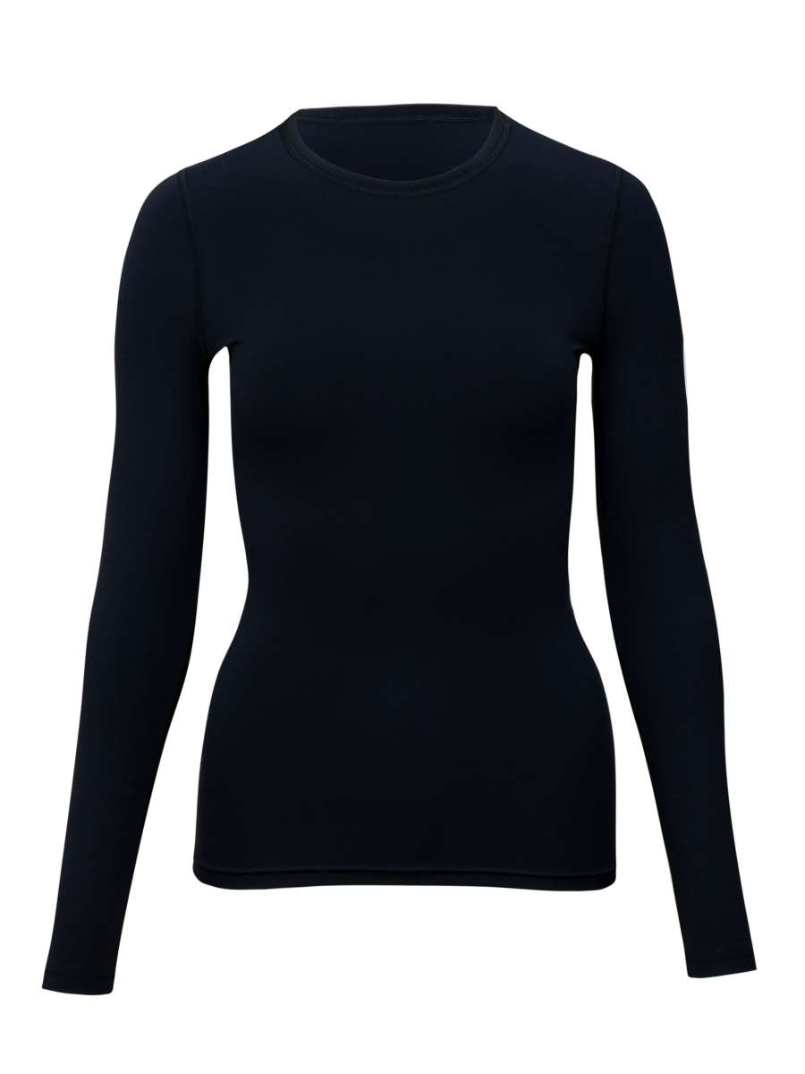 WOMEN UV Langarmshirt ‘avaro black‘ front view 