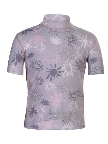 Preview: UV Shirt ‘wild flowers purple ash‘ front view 