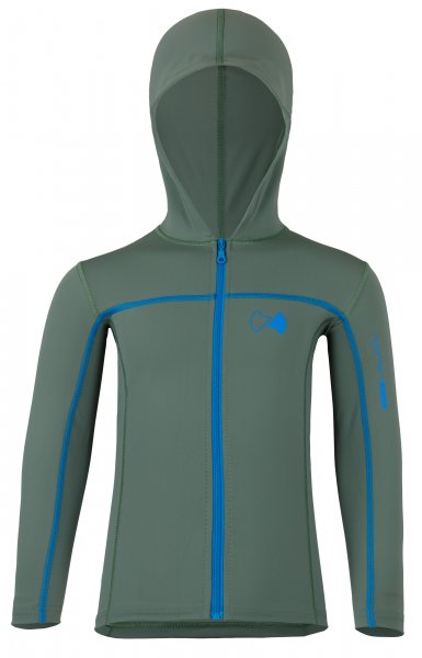 Hoodie with zipper ’iguana‘ front view 