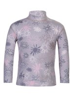 Preview: UV Langarmshirt ‘wild flowers purple ash‘ front view 