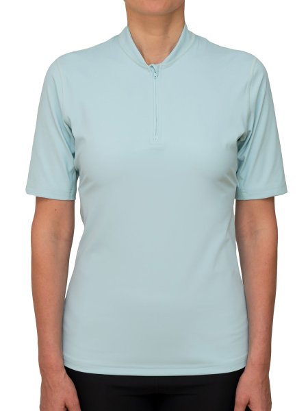Preview: WOMEN UV Shirt ‘ha'akili aquarius‘ front view with model 