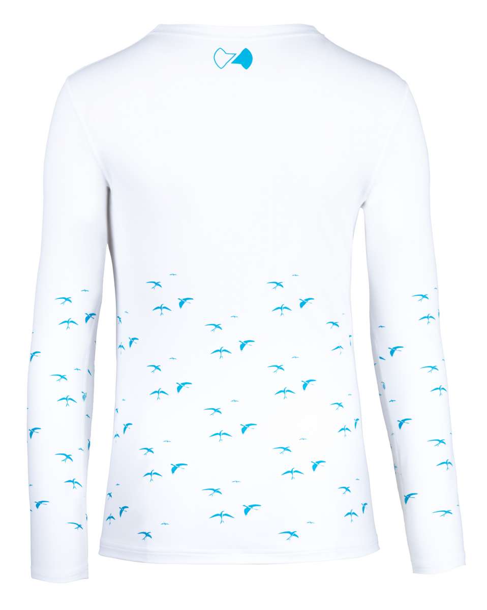 UV Langarmshirt ’birdy white‘ Rückansicht 