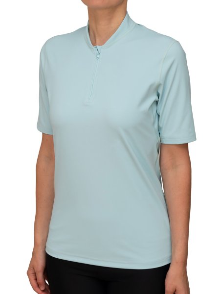 Preview: WOMEN UV Shirt ‘ha'akili aquarius‘ side view with model 