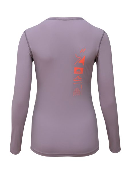 Preview: WOMEN UV Langarmshirt ‘piti purple ash‘ back view 