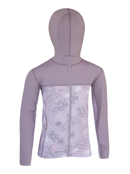 Preview: UV Hoodie mit RV ‘wild flowers‘ front view 