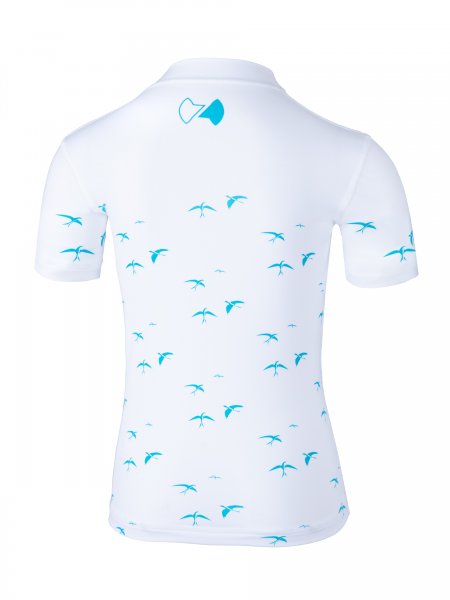 Short-sleeved shirt 'birdy white' back view 