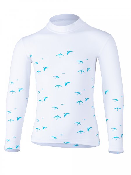 UV Langarmshirt ‘birdy white‘ Vorderansicht 
