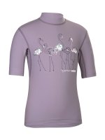 Vorschau: UV Shirt ‘flamingos purple ash‘ Vorderansicht 