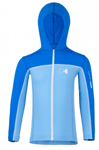 Hoodie with zipper ’coo cielo / pid blue‘ front view 
