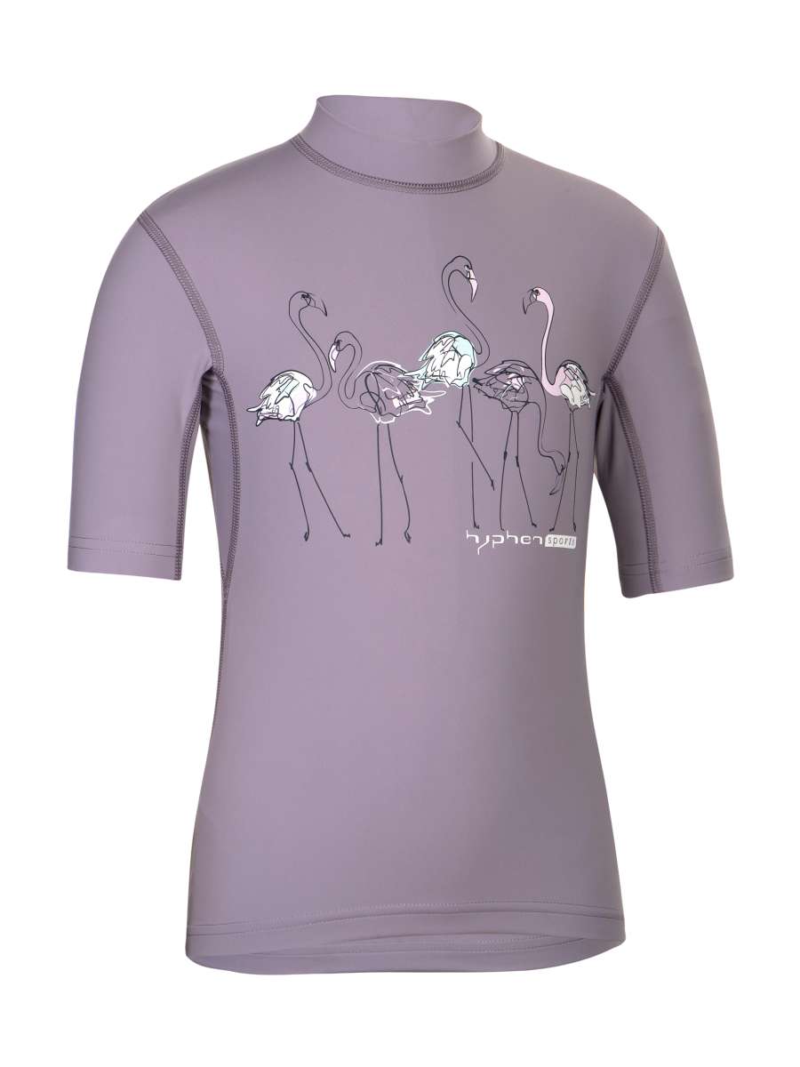 UV Shirt ‘flamingos purple ash‘ front view 