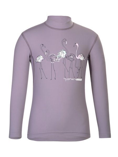 UV Langarmshirt ‘flamingos purple ash‘ Vorderansicht 