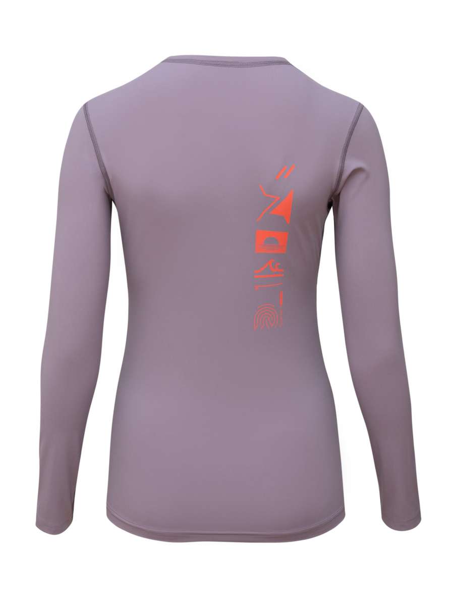 WOMEN UV Langarmshirt ‘piti purple ash‘ back view 