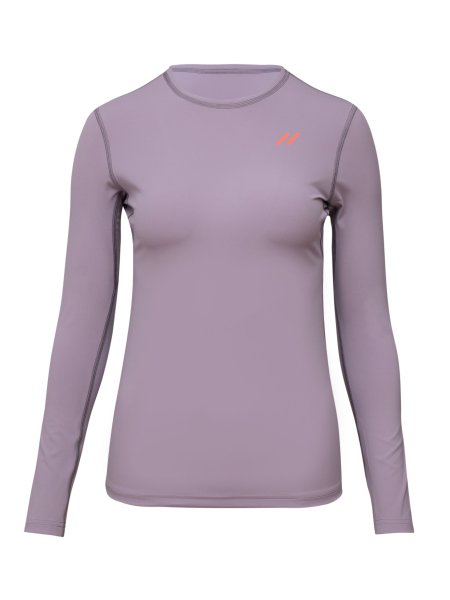 Preview: WOMEN UV Langarmshirt ‘piti purple ash‘ front view 