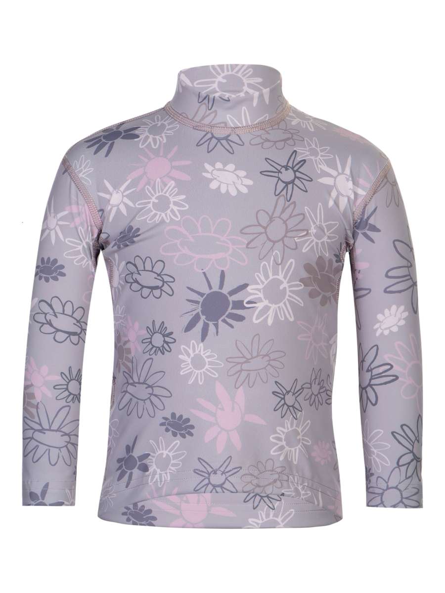 UV Langarmshirt ‘wild flowers purple ash‘ front view 