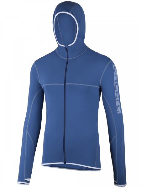 Hooded jacket 'blue eclipse' front view 